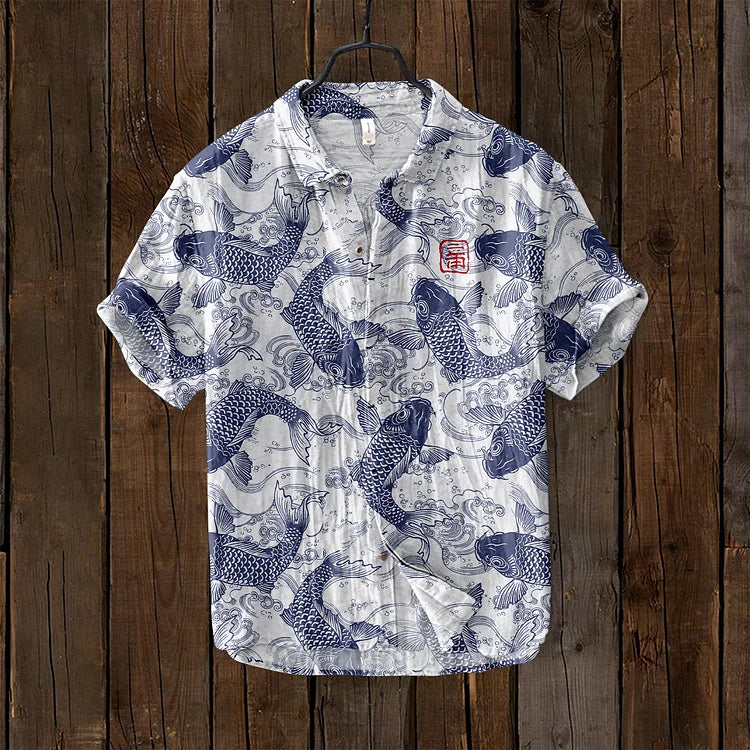 Aurel™ | Camicia Vintage Fish Art