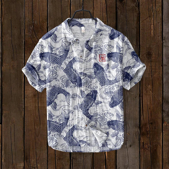 Aurel™ | Camicia Vintage Fish Art